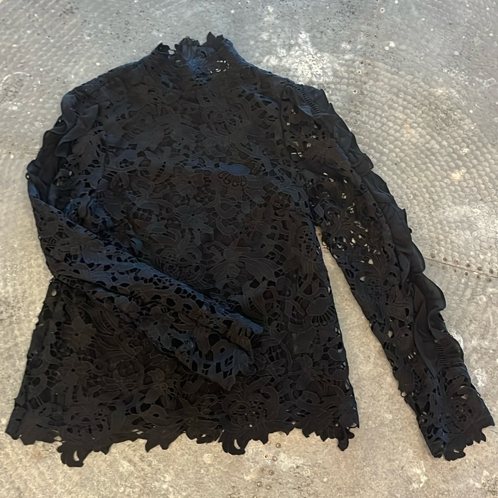 NWOT Black Lace Top